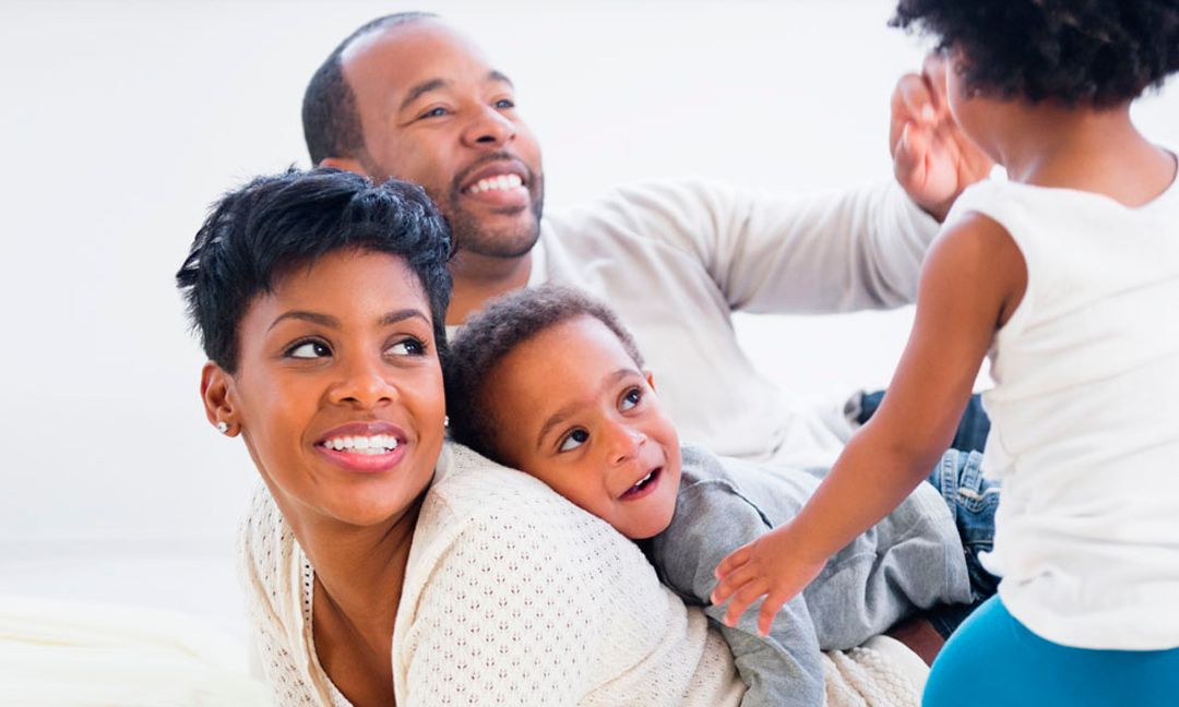 A family smiling
