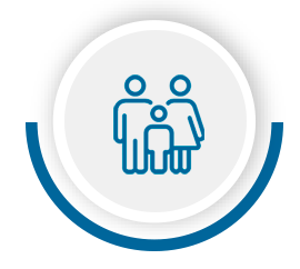 icon blue of a family